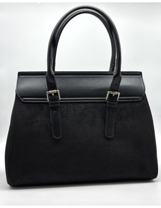 GRAND SAC PORTE MAIN EN SIMILICUIR NOIR - FRANCINEL