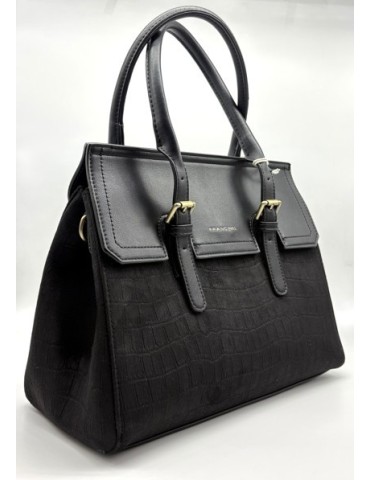 GRAND SAC PORTE MAIN EN SIMILICUIR NOIR - FRANCINEL