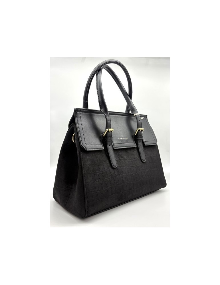 GRAND SAC PORTE MAIN EN SIMILICUIR NOIR - FRANCINEL