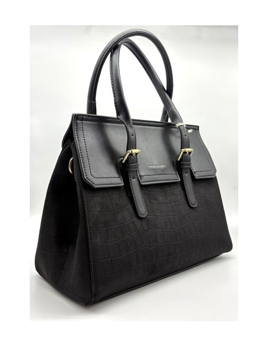 GRAND SAC PORTE MAIN EN SIMILICUIR NOIR - FRANCINEL