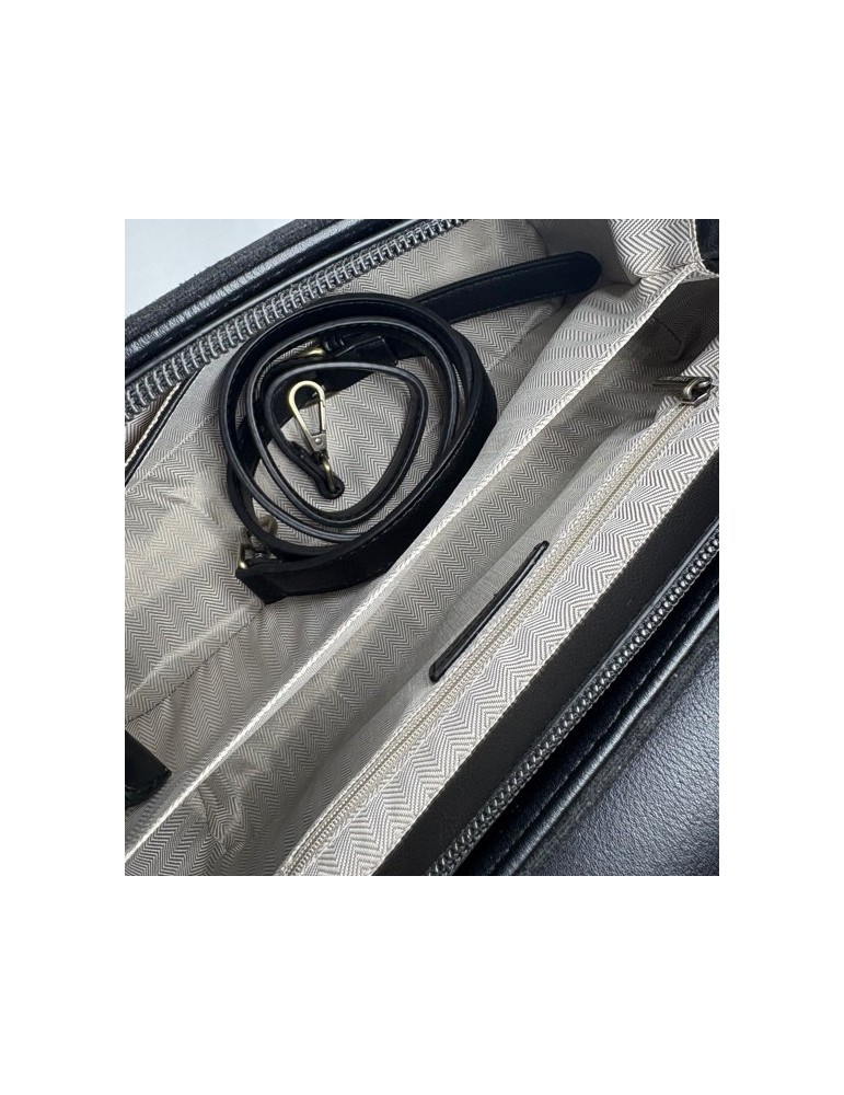 GRAND SAC PORTE MAIN EN SIMILICUIR NOIR - FRANCINEL