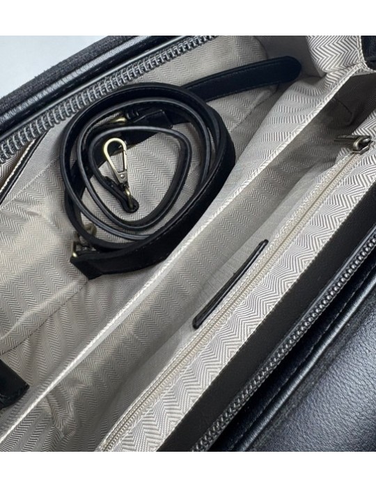 GRAND SAC PORTE MAIN EN SIMILICUIR NOIR - FRANCINEL