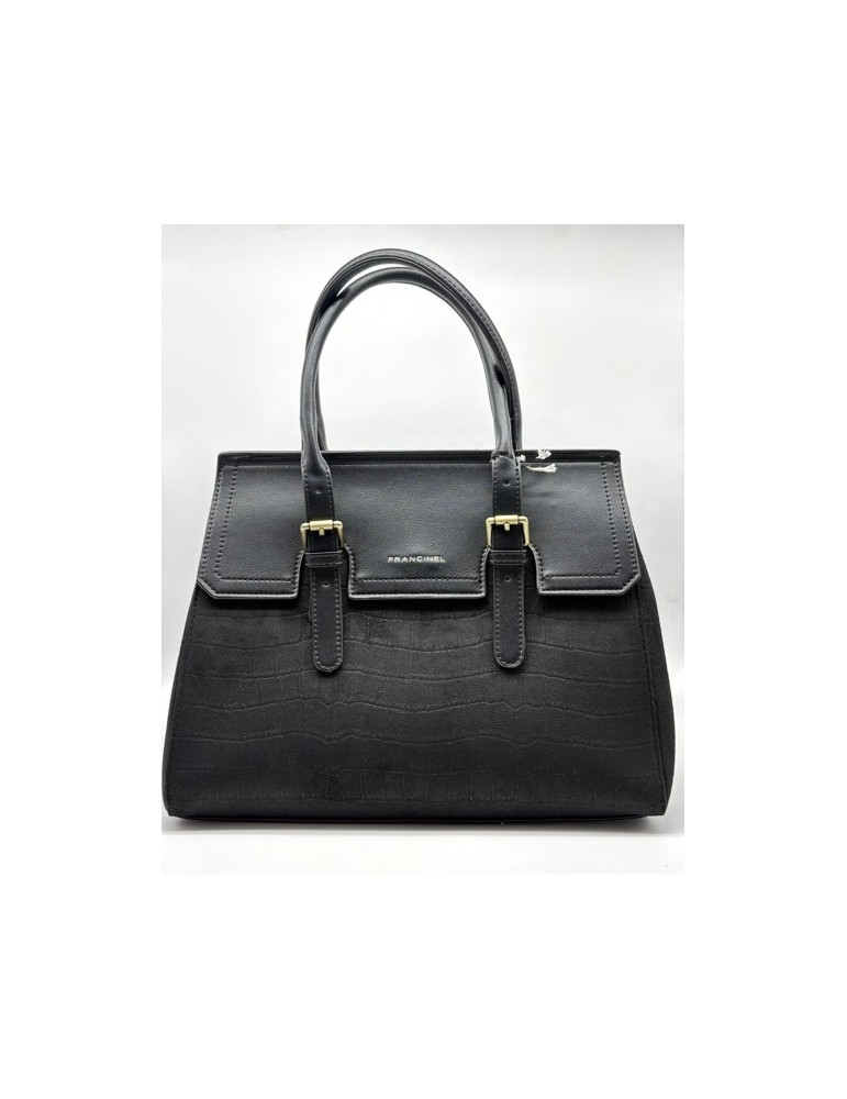 GRAND SAC PORTE MAIN EN SIMILICUIR NOIR - FRANCINEL