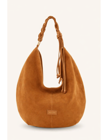 SAC PORTE EPAULE CROUTE DE CUIR CAMEL - MIA & JOY