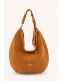 SAC PORTE EPAULE CROUTE DE CUIR CAMEL - MIA & JOY