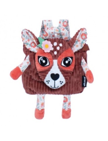 SAC A DOS VELOURS BICHE - LES DEGLINGOS