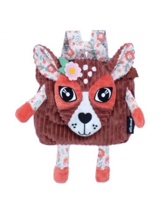 SAC A DOS VELOURS BICHE - LES DEGLINGOS