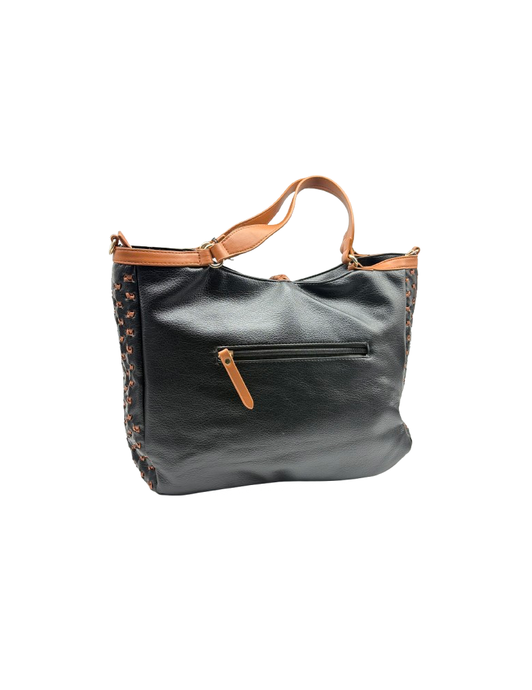 SAC SHOPPING EN SIMILICUIR NOIR - FRANCINEL