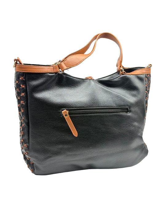 SAC SHOPPING EN SIMILICUIR NOIR - FRANCINEL