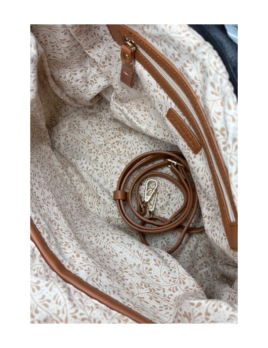 SAC SHOPPING EN SIMILICUIR NOIR - FRANCINEL