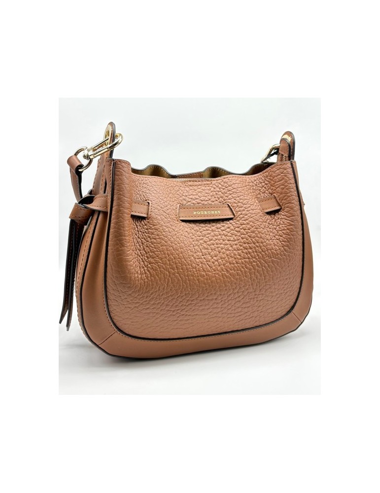 SAC BESACE EN CUIR CAMEL - POURCHET