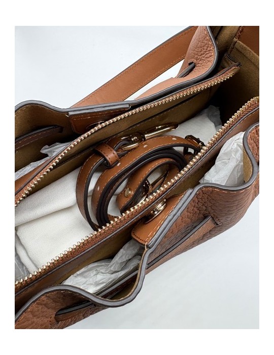 SAC BESACE EN CUIR CAMEL - POURCHET