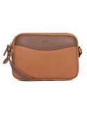 SAC TROTTEUR  EN CUIR TAN/COGNAC - HEXAGONA