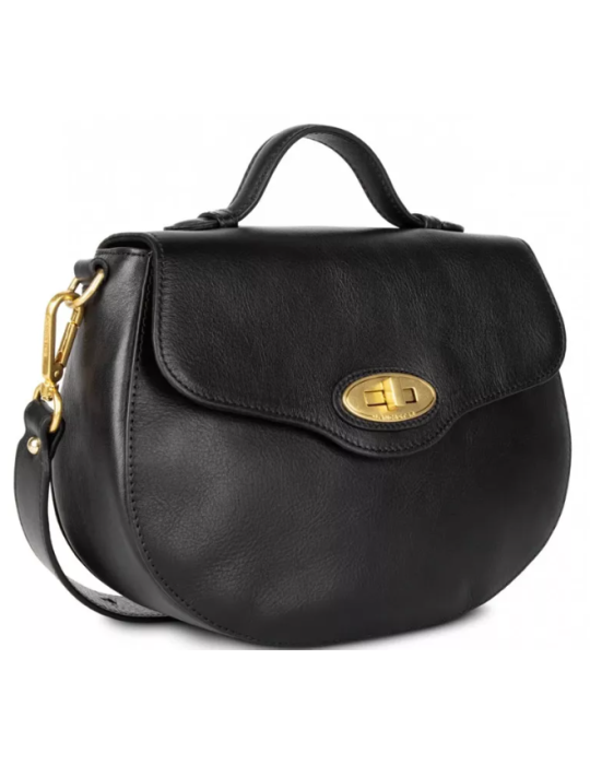 SAC TROTTEUR A RABAT CUIR LEGENDE NOIR - LANCASTER