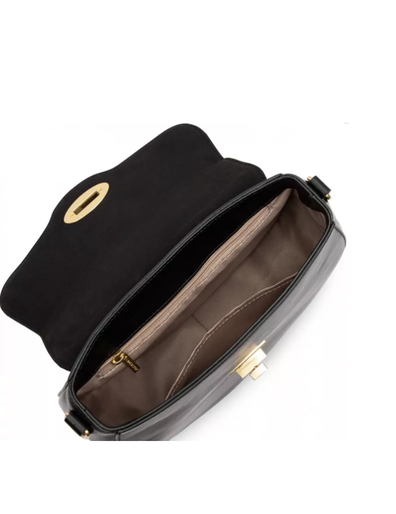 SAC TROTTEUR A RABAT CUIR LEGENDE NOIR - LANCASTER