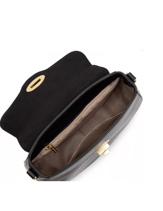 SAC TROTTEUR A RABAT CUIR LEGENDE NOIR - LANCASTER