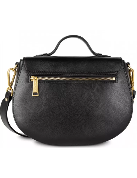 SAC TROTTEUR A RABAT CUIR LEGENDE NOIR - LANCASTER
