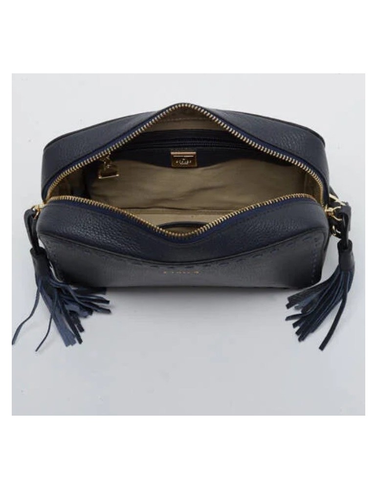 SAC BANDOULIERE NOIR AVEC SURPIQURES - ETRIER