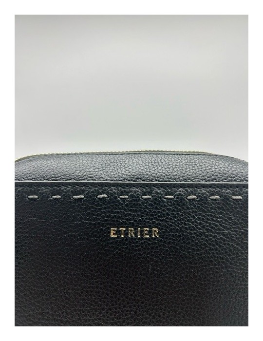 SAC BANDOULIERE NOIR AVEC SURPIQURES - ETRIER