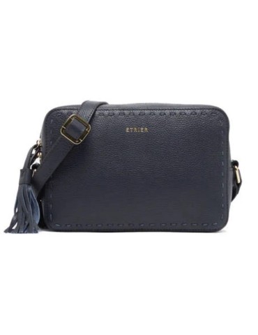 SAC BANDOULIERE NOIR AVEC SURPIQURES - ETRIER