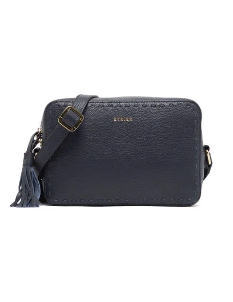 SAC BANDOULIERE NOIR AVEC SURPIQURES - ETRIER