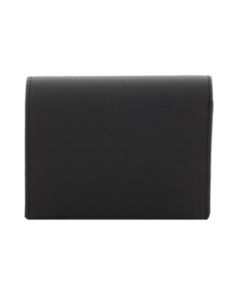 PORTEFEUILLE NOIR DOUBLE PURSE AVEC MONNAIE - LACOSTE