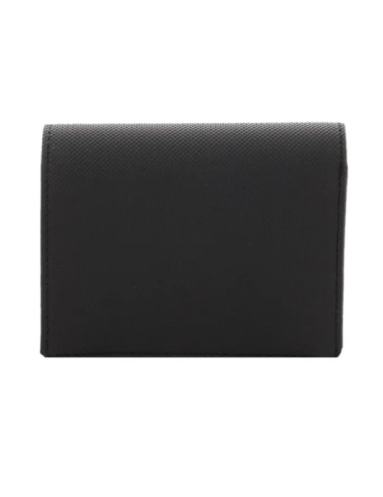 PORTEFEUILLE NOIR DOUBLE PURSE AVEC MONNAIE - LACOSTE