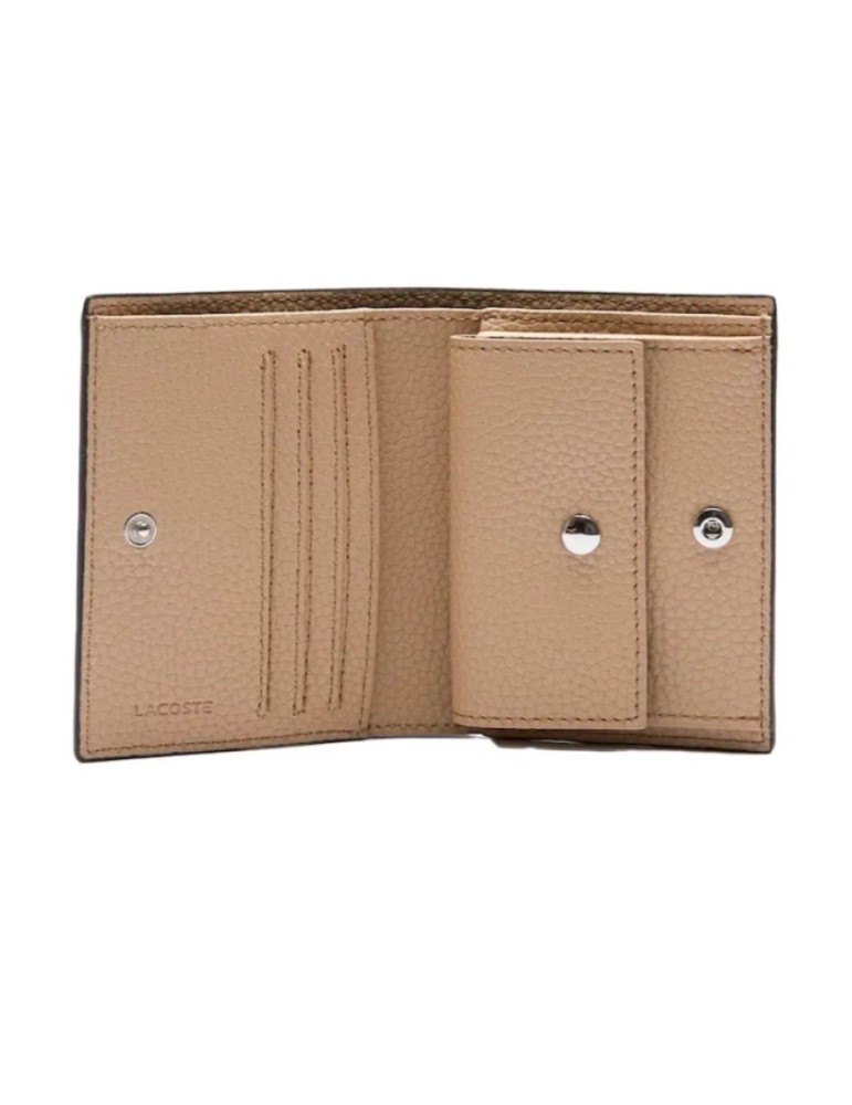 PORTEFEUILLE NOIR DOUBLE PURSE AVEC MONNAIE - LACOSTE