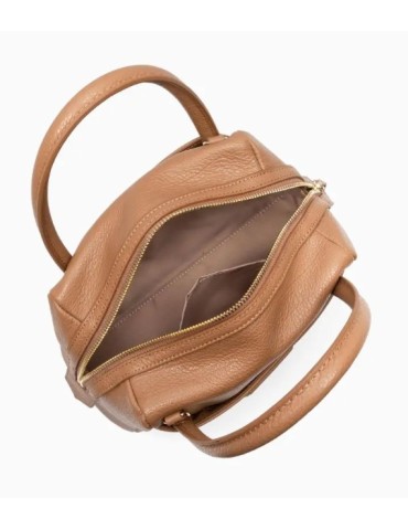 SAC ZIPPE S DUNE EN CUIR CAMEL - LANCASTER 2