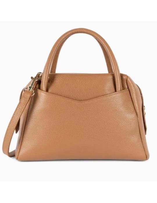 SAC ZIPPE S DUNE EN CUIR CAMEL - LANCASTER