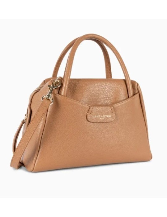 SAC ZIPPE S DUNE EN CUIR CAMEL - LANCASTER