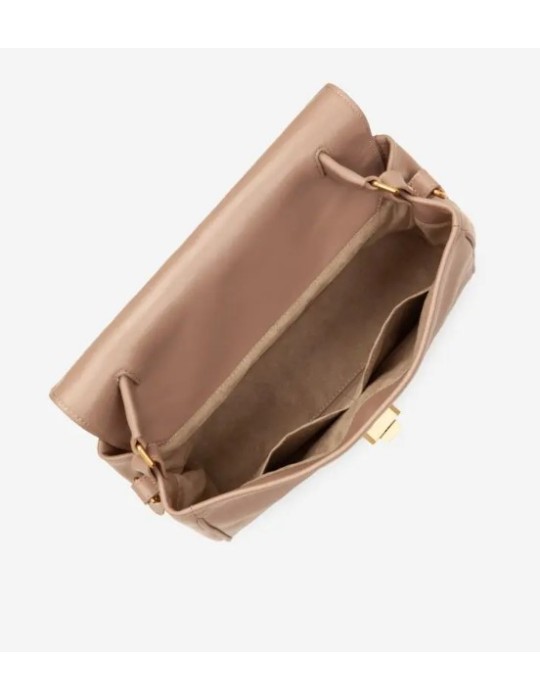 SAC CARTABLE S RABAT FERMOIR EN CUIR GALET - LANCASTER