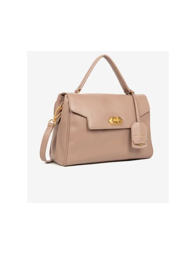 SAC CARTABLE S RABAT FERMOIR EN CUIR GALET - LANCASTER