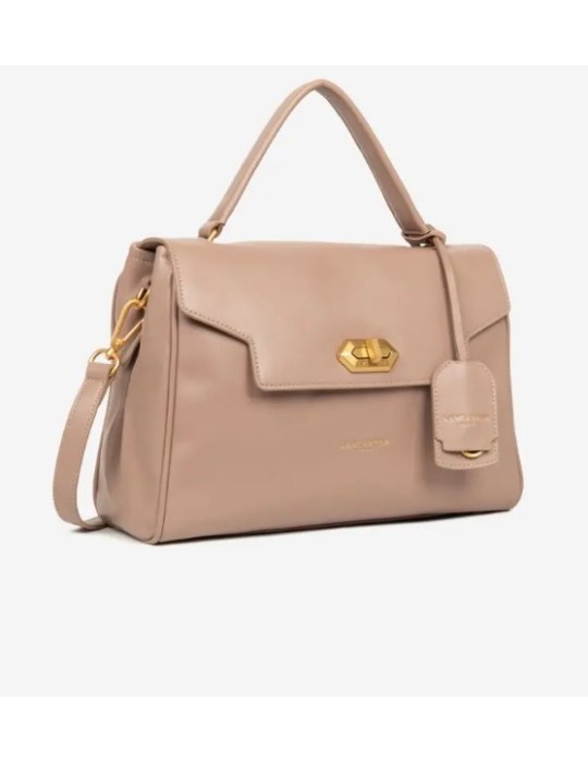 SAC CARTABLE S RABAT FERMOIR EN CUIR GALET - LANCASTER