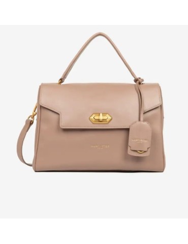 SAC CARTABLE S RABAT FERMOIR EN CUIR GALET - LANCASTER