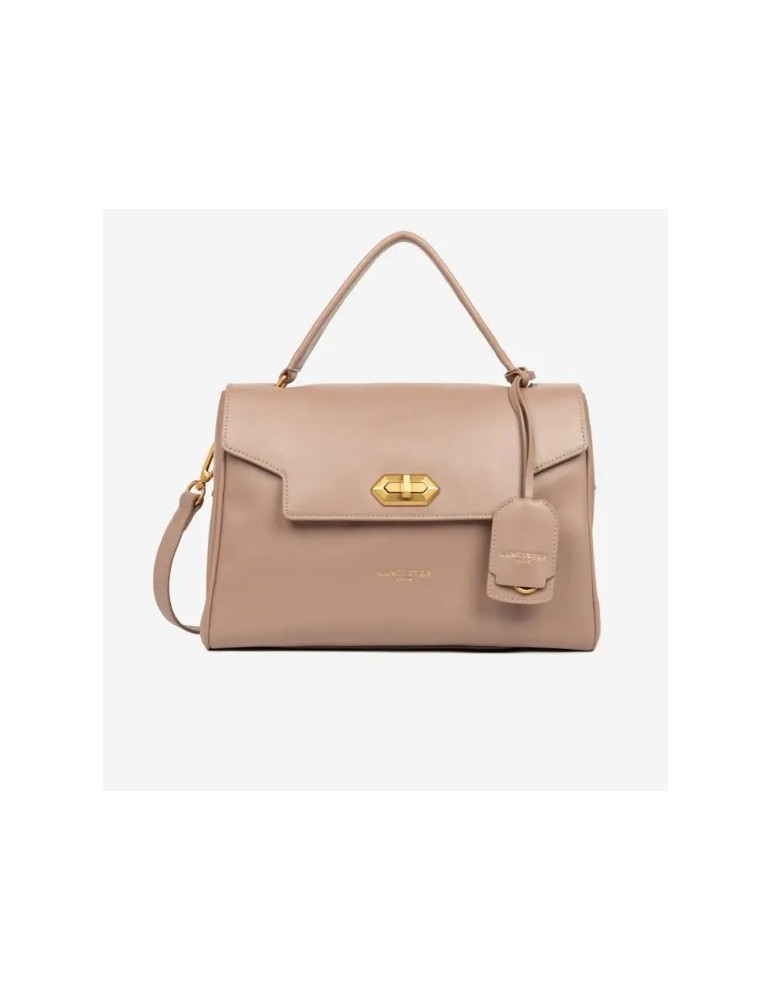 SAC CARTABLE S RABAT FERMOIR EN CUIR GALET - LANCASTER