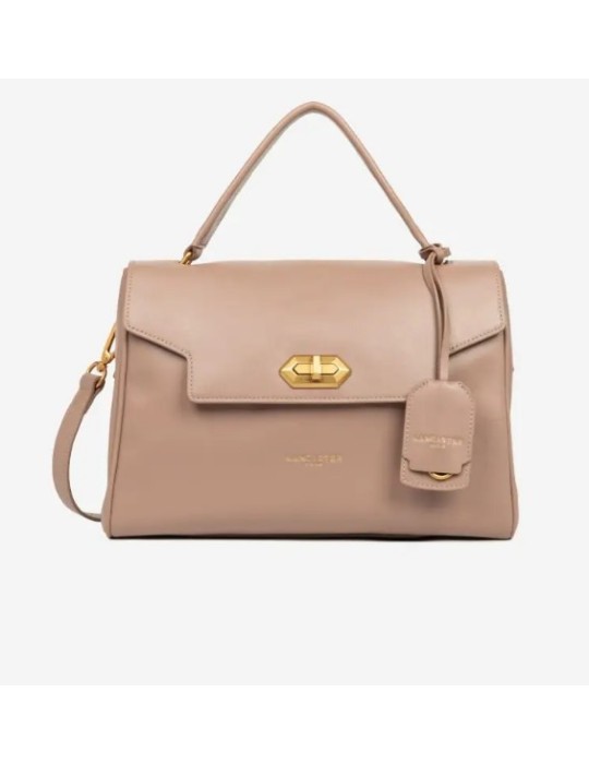 SAC CARTABLE S RABAT FERMOIR EN CUIR GALET - LANCASTER