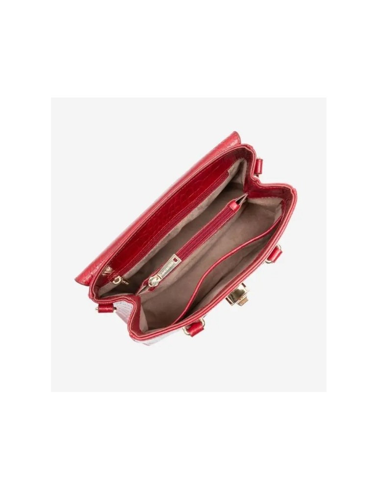 SAC A MAIN RABAT S EXOTIC CARMIN EN CUIR - LANCASTER