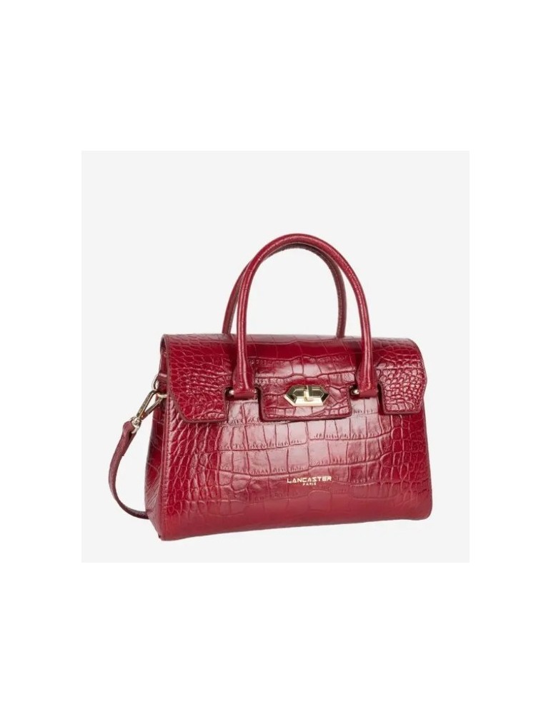 SAC A MAIN RABAT S EXOTIC CARMIN EN CUIR - LANCASTER
