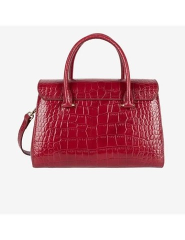 SAC A MAIN RABAT S EXOTIC CARMIN EN CUIR - LANCASTER 2