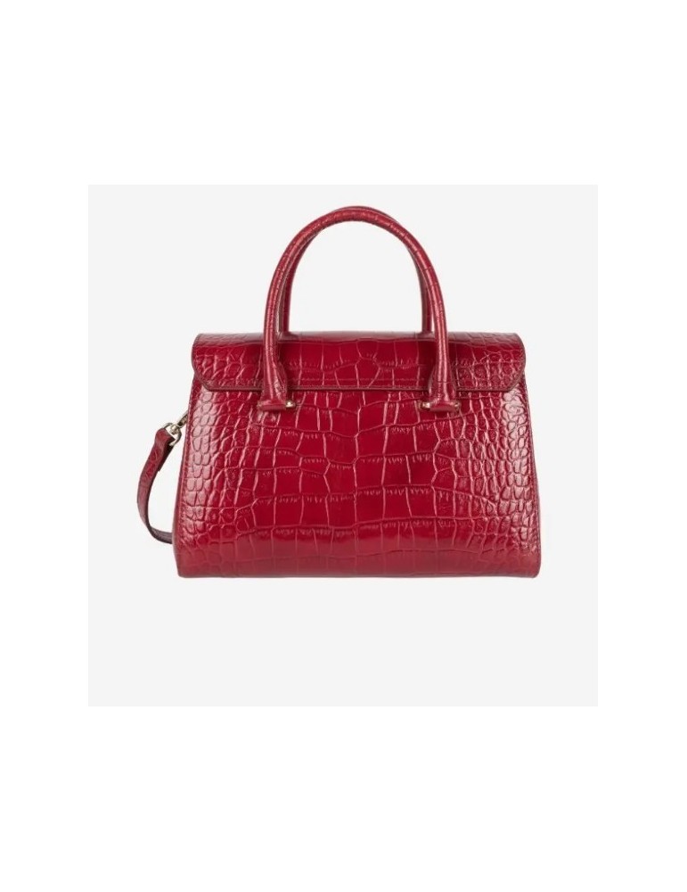 SAC A MAIN RABAT S EXOTIC CARMIN EN CUIR - LANCASTER