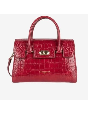 SAC A MAIN RABAT S EXOTIC CARMIN EN CUIR - LANCASTER
