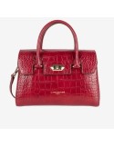 SAC A MAIN RABAT S EXOTIC CARMIN EN CUIR - LANCASTER
