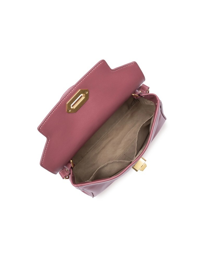 SAC A MAIN MINI DONNA BOIS ROSE EN CUIR - LANCASTER