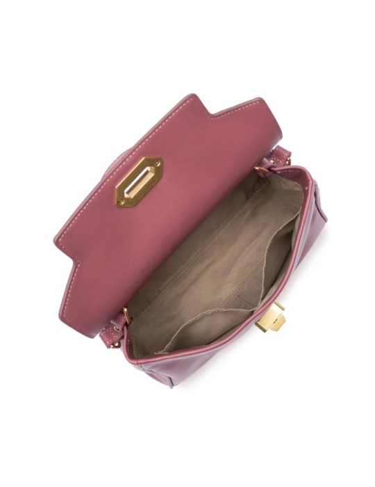 SAC A MAIN MINI DONNA BOIS ROSE EN CUIR - LANCASTER