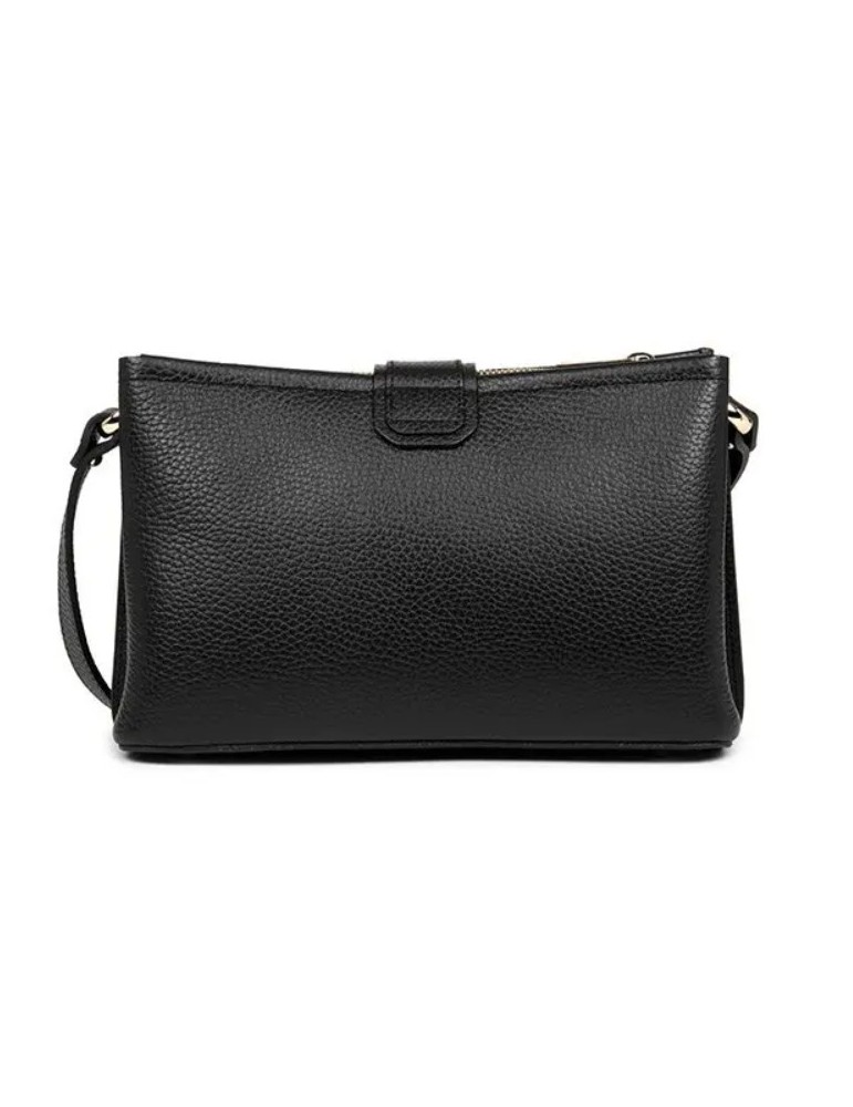 SAC BANDOULIERE EN CUIR NOIR IN NUDE - LANCASTER