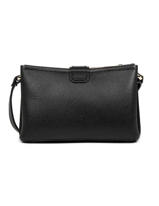 SAC BANDOULIERE EN CUIR NOIR IN NUDE - LANCASTER