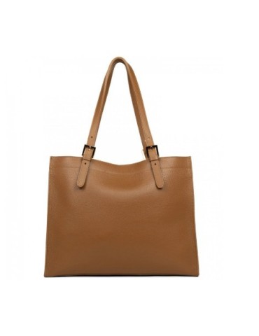 SAC CABAS EPAULE EN CUIR CAMEL FOULONNE - LANCASTER 2