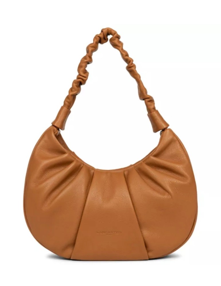 SAC HOBO SOFT CHOUCHOU EN CUIR CAMEL - LANCASTER