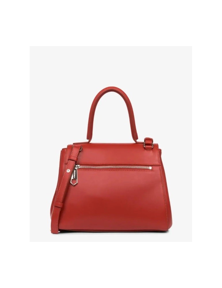 SAC A MAIN SOPHIA  EN CUIR ROUGE - LANCASTER